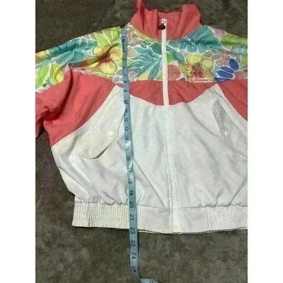 VTG Ellesse Women’s Windbreaker Jacket Pink Floral Size 1 - Picture 6 of 15
